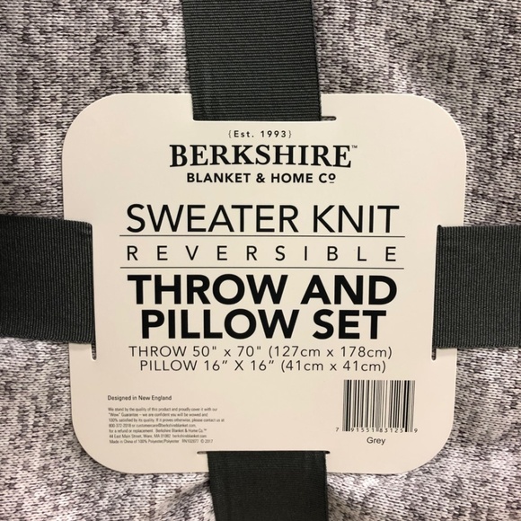 Berkshire | Throw & Pillow Sweater Knit Set | Grey (PM_B14) - Picture 3 of 4